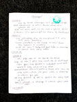 "Changes" Handwritten Lyric Sheet